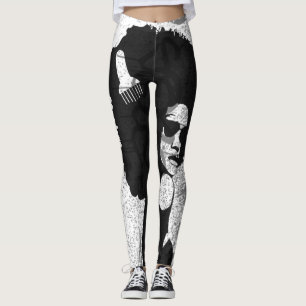 Leggings Noir, gris et graffiti Afro