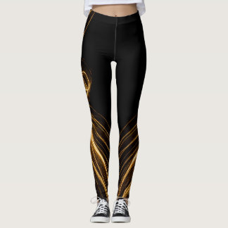 Leggings Noir & Or "Golden Elegance"