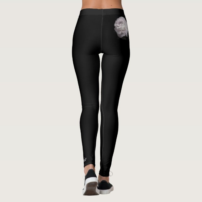 Leggings Noir, Rose rose Ultra Pale, Nom, Simple Élégant (Dos)