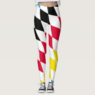 Leggings Noir rouge jaune Bavaria Motif Drapeau Diamant