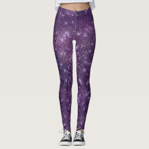 Leggings Noir scintillant de paillette congelé par prune