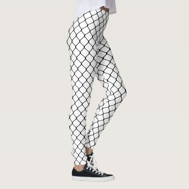 Leggings Noir sur les filets blancs (Droite)