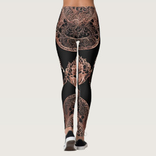Leggings Noir vintage et art de l'IA Rosegold