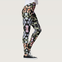 Leggings noirs à fleurs élégants