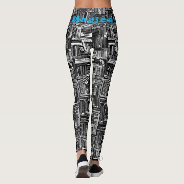 Leggings noirs de nom personnalisé (Dos)