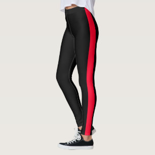 Leggings noirs en bande rouge - Choisir les couleu