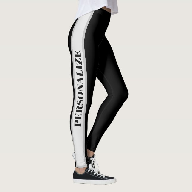 Leggings noirs et gris personnalisés  (Droite)