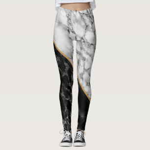 Leggings noirs et Marbres blancs