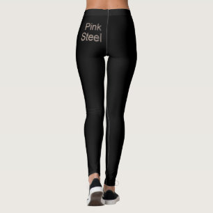 Leggings noirs Pink Steel word