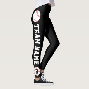 Leggings Nom de l'équipe de baseball personnalisée et numér