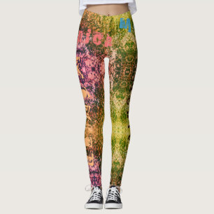 Leggings Nom de répétition personnalisé Légendes de la natu