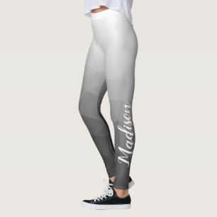 Leggings Nom du Motif de maillage de géométrie gris clair