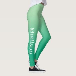 Leggings Nom élégant sur un dégradé de vert clair à vert fo