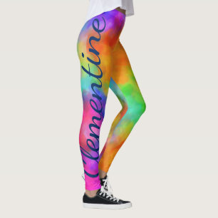 Leggings Nom personnalisé des couleurs arc-en-ciel