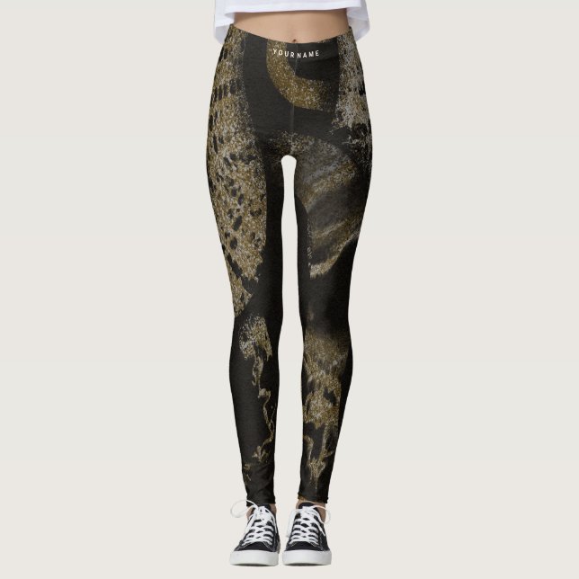 Leggings Nom personnalisé Elegant Medusa Snakes Art de luxe (Devant)