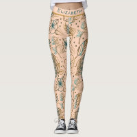 Nom personnalisé motif floral doré