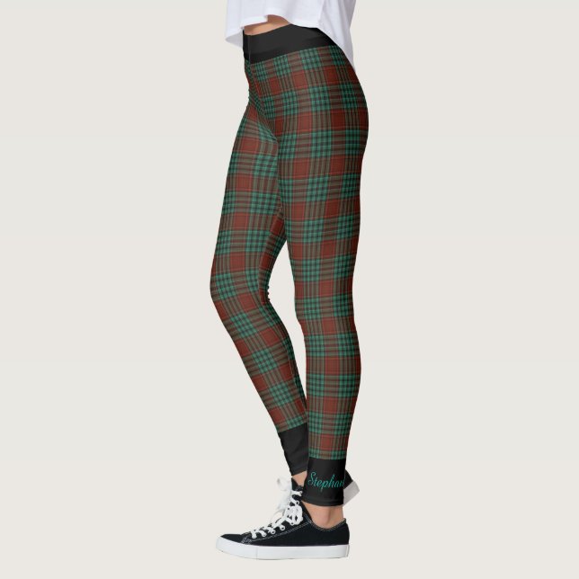 Leggings Nom personnalisé, Plaqué rouge et Turquoise, Triag (Gauche)