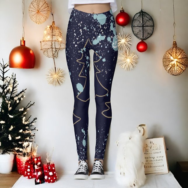 Leggings Nom script mignon cool marine or blanc point festi (Créateur téléchargé)