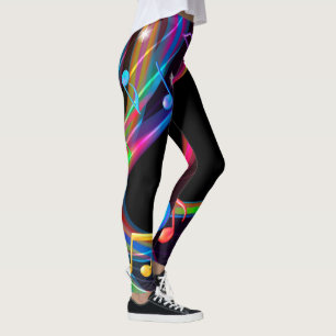 Leggings Notes abstraites colorées de musique