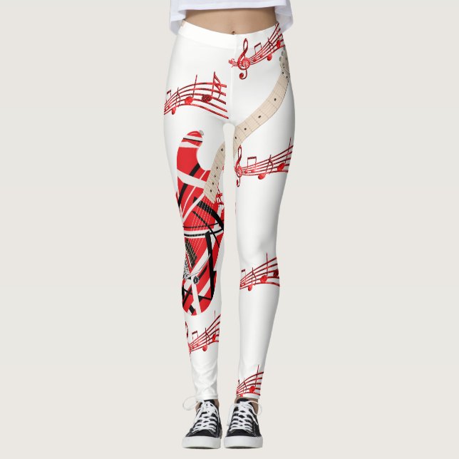Leggings Notes de guitare et de musique Imprimer (Devant)