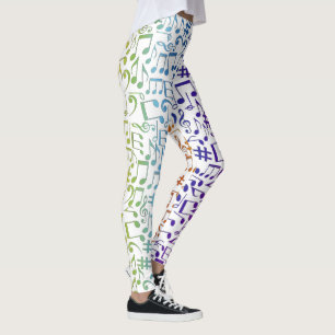 Leggings Notes de musique colorées Musiciens Amateurs de mu