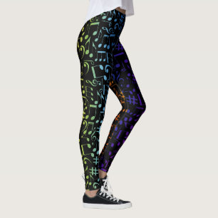 Leggings Notes de musique colorées Musiciens Amateurs de mu