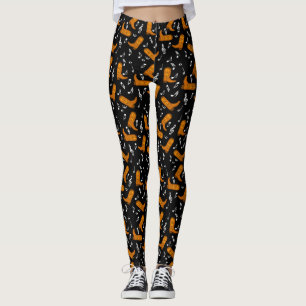 Leggings Notes de musique de bottes de cowboy