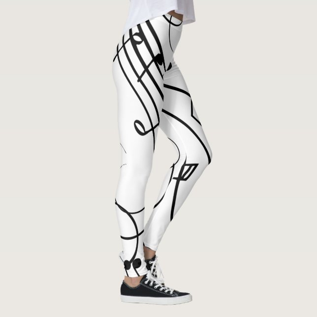 Leggings Notes de musique fantaisie (Droite)