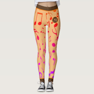 Leggings Notes de musique GRADIT PEACH