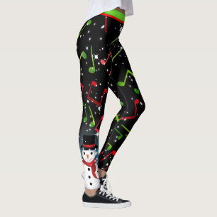 Leggings Notes de Noël de Snowman