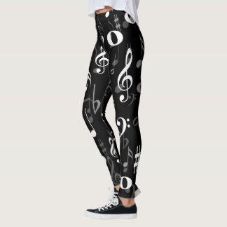 Leggings Notes musicales amusantes Motif aléatoire