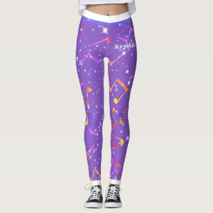 Leggings Notes musicales (Votre nom) sur Utra Violet