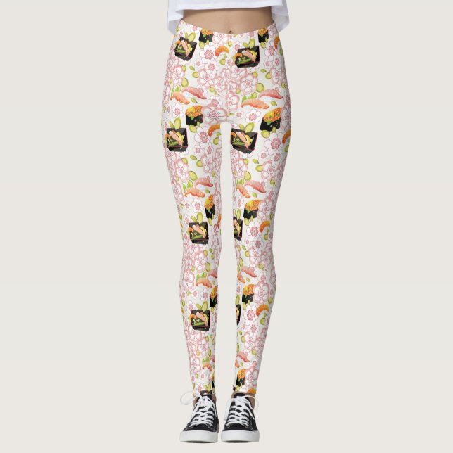 Leggings Nourriture japonaise : Motif 2 de sushi (Devant)
