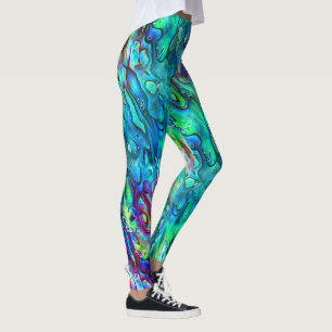 Leggings Nouvelle-Zélande Motif de coquille d'ormeau Paua 1