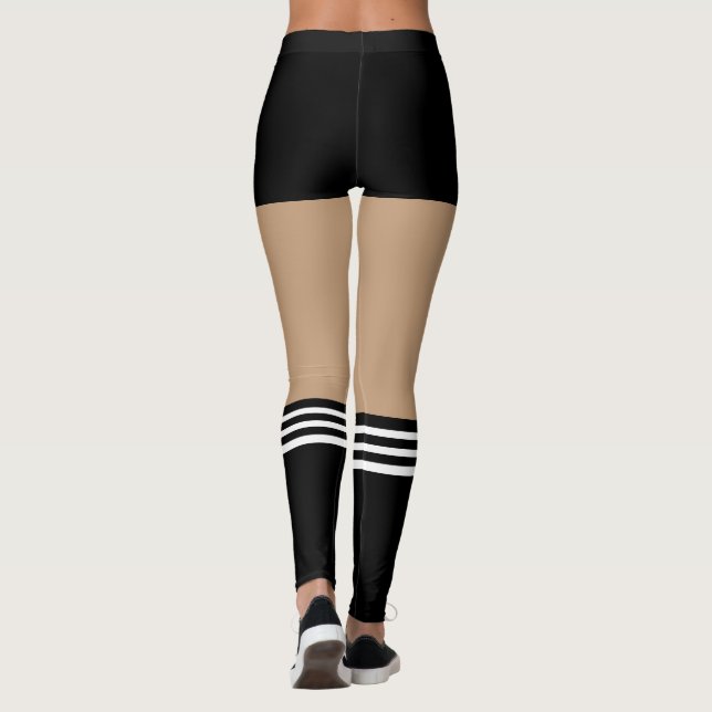 Leggings Novelty short noir avec des chaussettes d'arbitre  (Dos)
