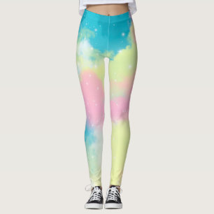 Leggings Nuages arc-en-ciel parties scintillant étoiles éti