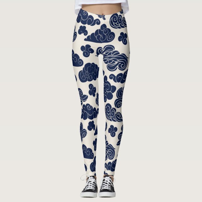 Leggings Nuages Auspicious WL Motif chinois traditionnel (Devant)