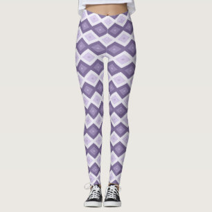 Leggings Nuances de lavande motif diamant