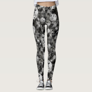 Leggings Nuances de Pickleball de motif gris