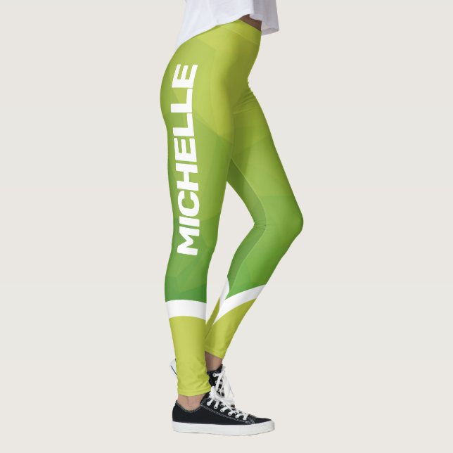 Leggings Nuances de vert avec nom moderne (Droite)