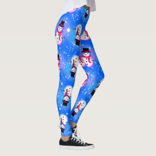 Leggings Nuit étoilée Noël du bonhomme de neige