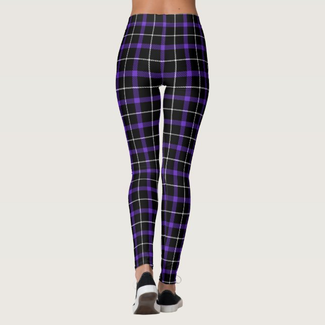 Leggings Nuits Plaid Violet | Légendes d'Emo gothique Punk (Dos)