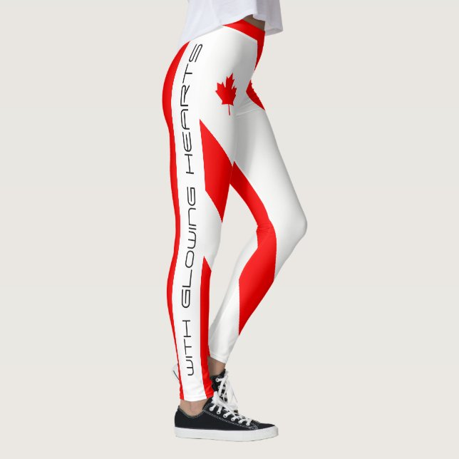 Leggings O Canada Je T'Aime (Avec Des Coeurs Lumineux) (Droite)