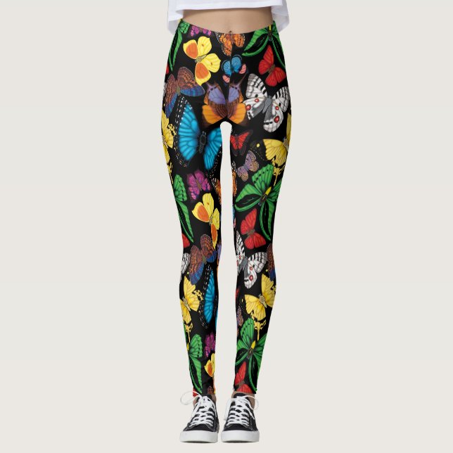 Leggings Obscurité du monde de papillon (Devant)