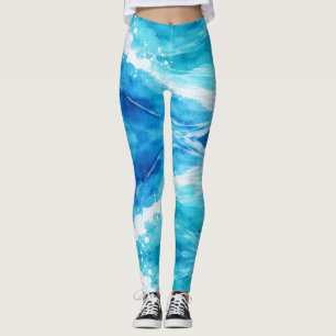 Leggings Océan bleu abstrait