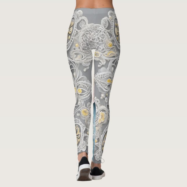 Leggings Océan Floral Art de l'IA (Dos)
