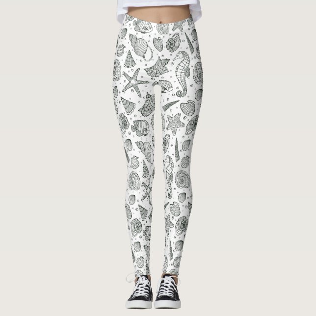 Leggings Océan Inhabitants Motif 3 (Devant)