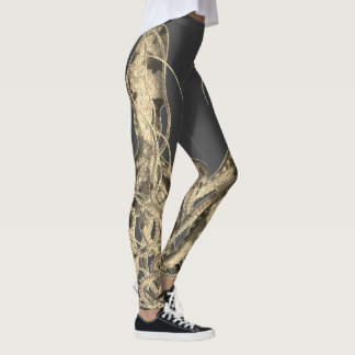 Leggings Octopus double sépia sur les jambières gris ardois