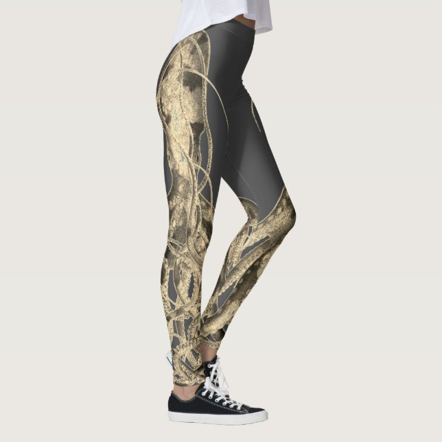 Leggings Octopus double sépia sur les jambières gris ardois (Droite)