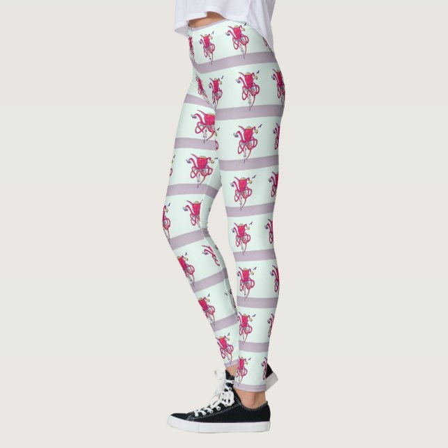 Leggings Octopus riding road bike (Gauche)